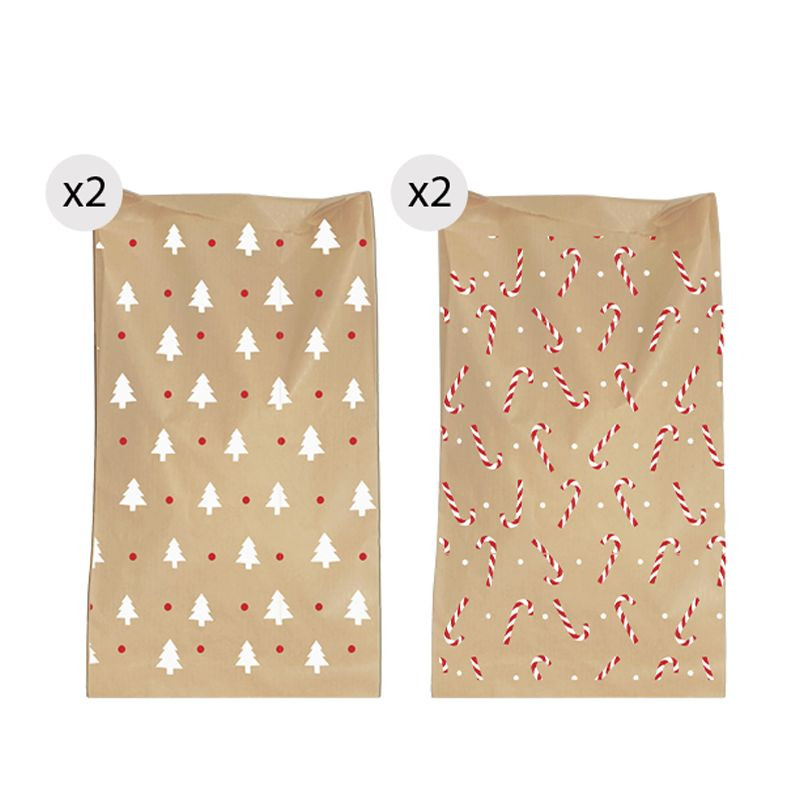 Sobres de regalo papel kraft 4 unidades para Navidad 20x30 minimalista