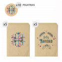 Sobres de regalo kraft vintage para Navidad 10 unidades 13x16 y pegatinas