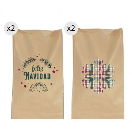 Sobres de regalo para Navidad kraft vintage 4 unidades 25x40