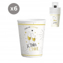 Vasos de cartón 6 unidades 266ml chin chin