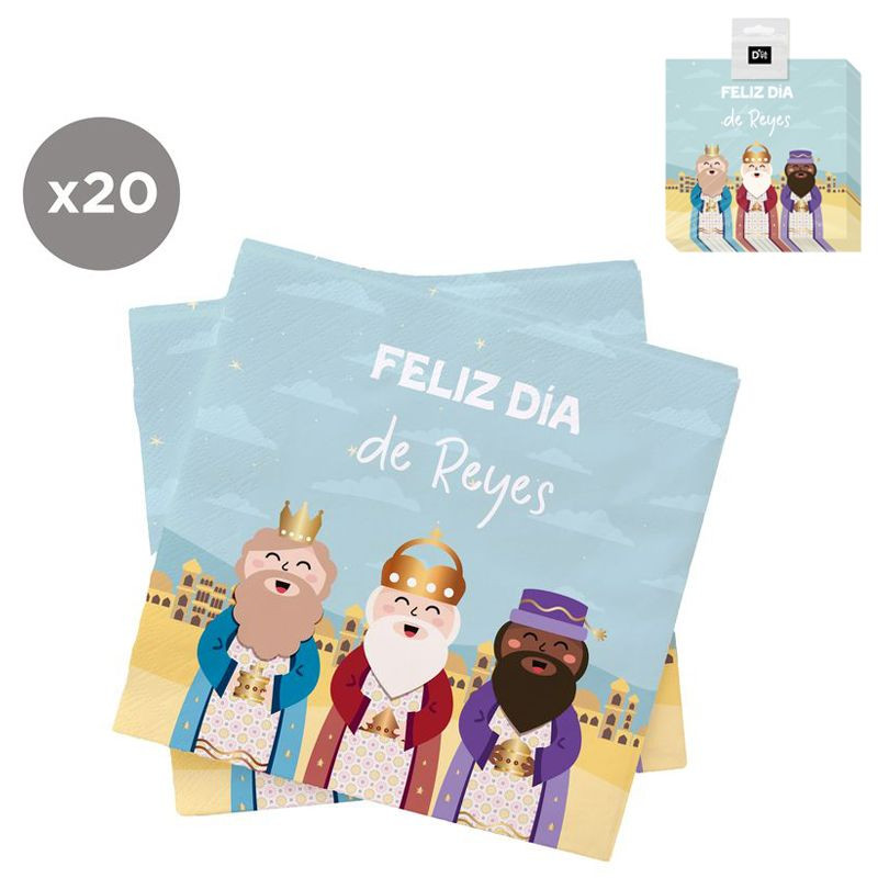 Servilletas de papel Reyes Magos 20 unidades 33x33