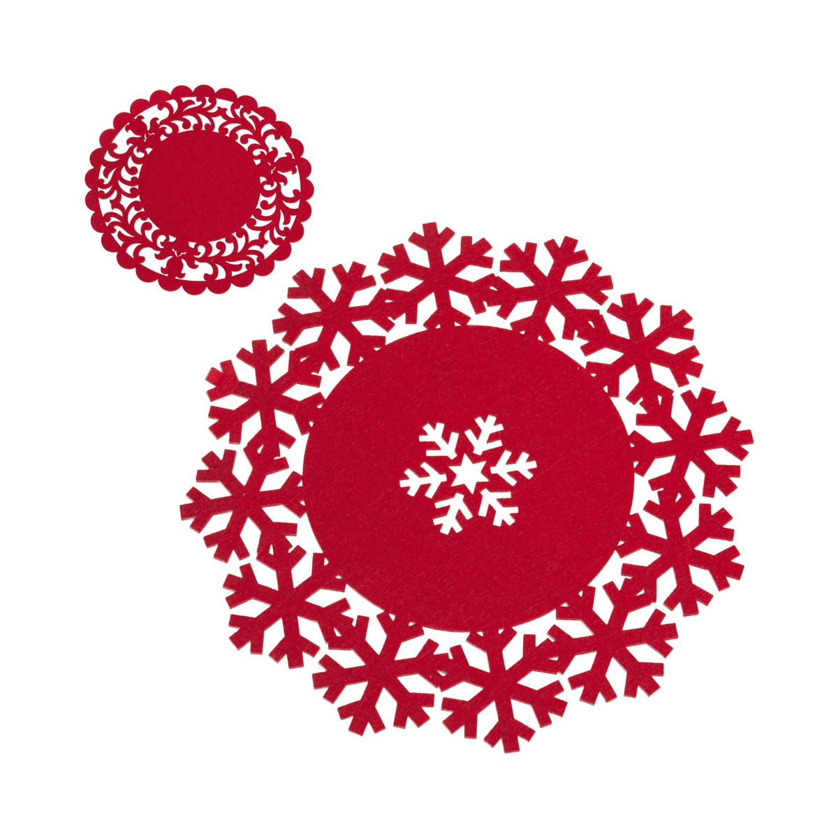 Salvamantel de Navidad troquelado fieltro rojo para decoración