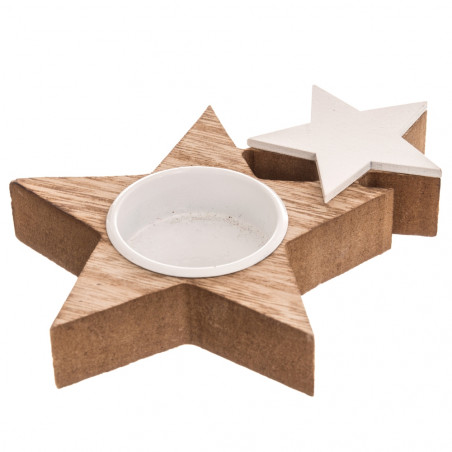 Portavelas de madera centro de mesa estrellas para decorar o regalar