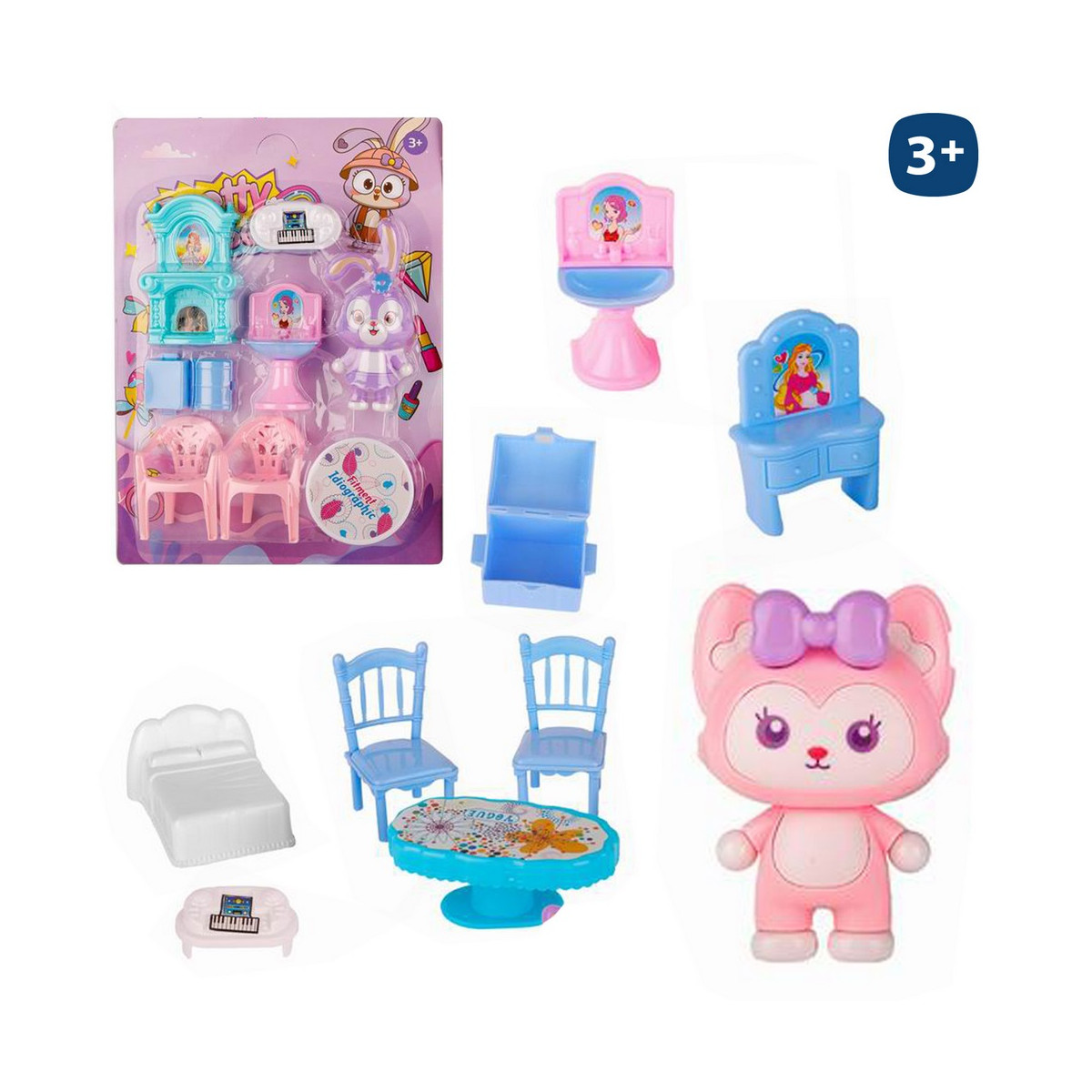 Figura de mascota con accesorios de mobiliario Pretty Girl