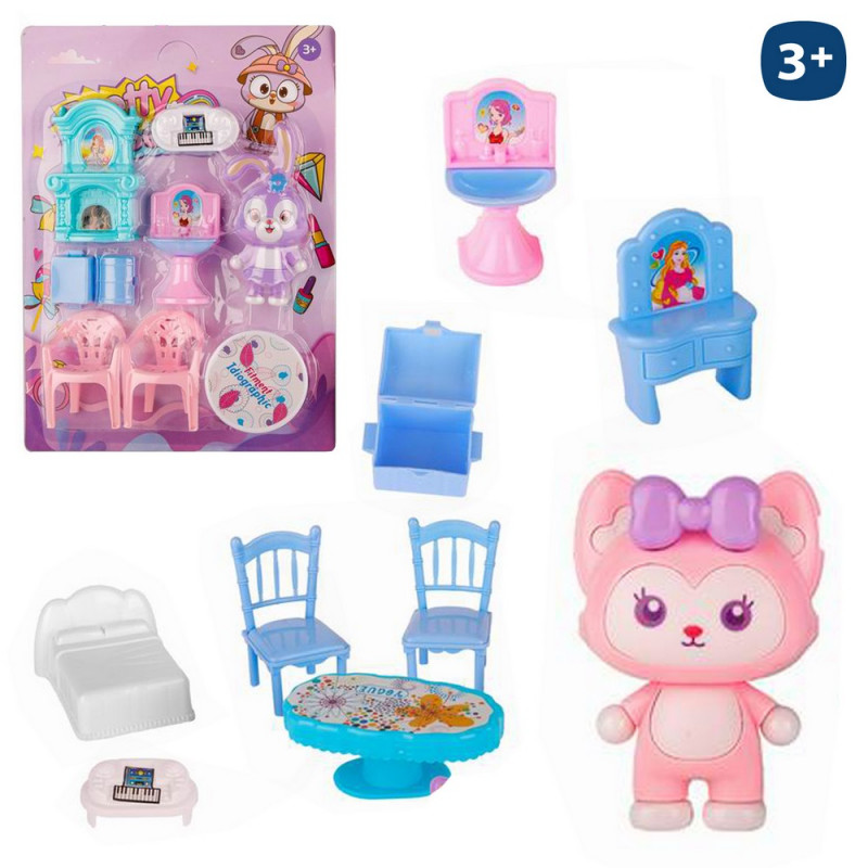 Figura de mascota con accesorios de mobiliario Pretty Girl