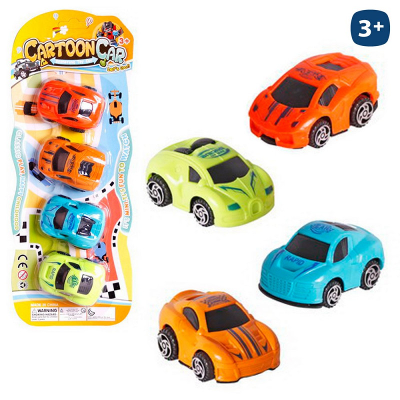 Coches Deportivos En Miniatura De Juguete Set De 4