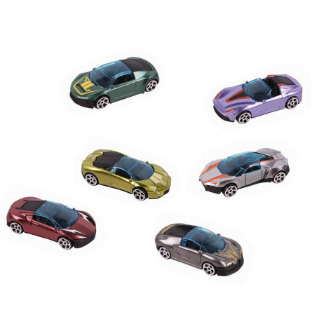 Coches metalizados estilo deportivo set de 4 modelos