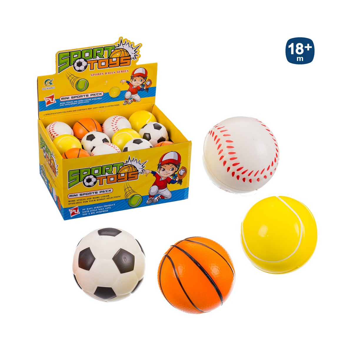 Pelota de foam estilo deportes para jugar o antiestrés