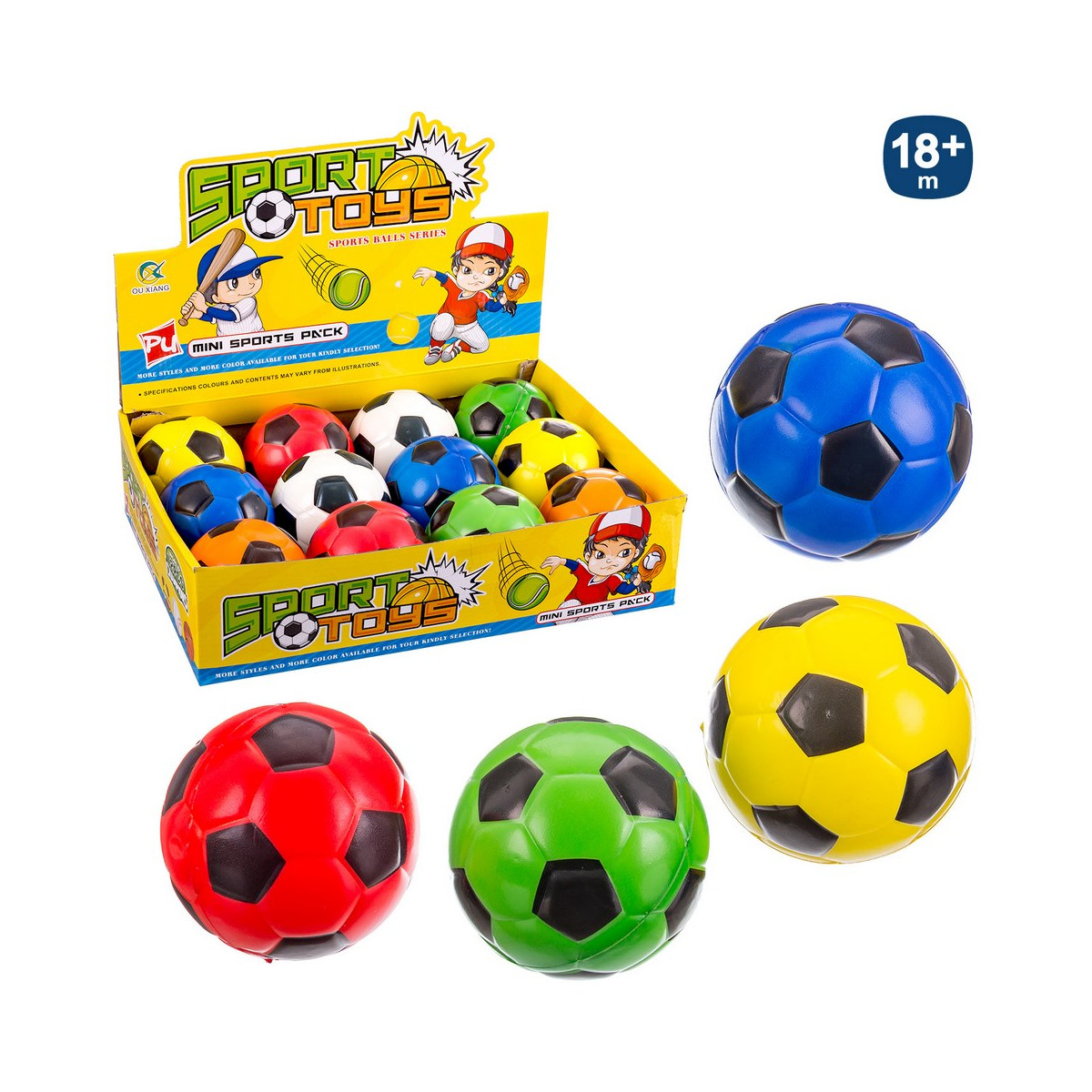 Pelota de foam diseño fútbol colores 10cm. para jugar