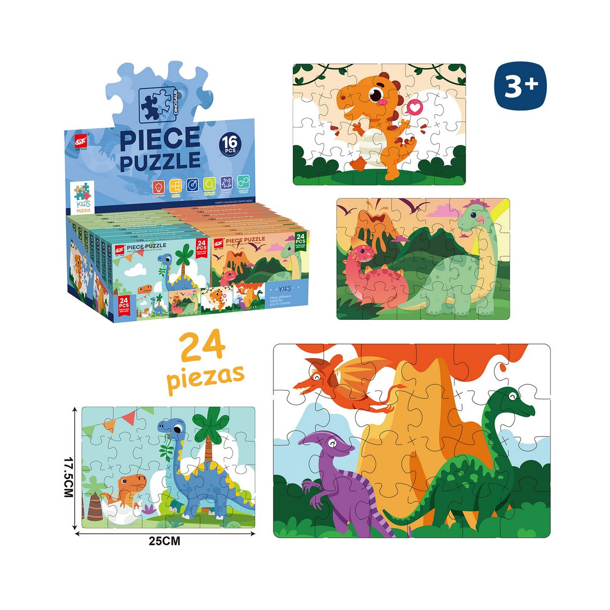 Puzzle de 24 piezas dinosaurios infantil