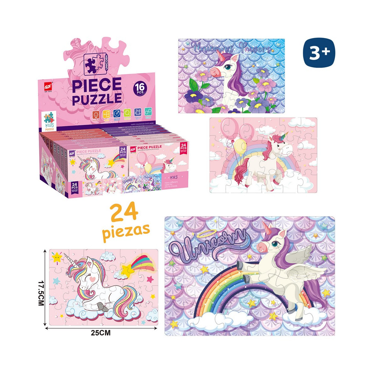 Puzzle de 24 piezas unicornio infantil