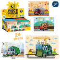 Puzzle de 24 piezas vehículos de construcción infantil