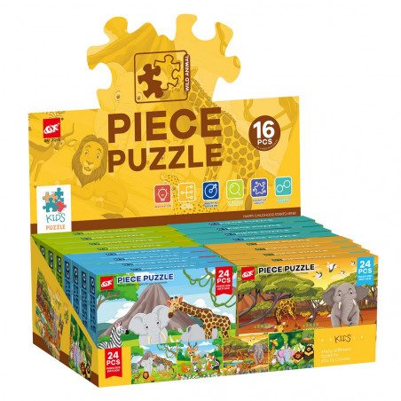 Puzzle de 24 piezas animales salvajes selva infantil