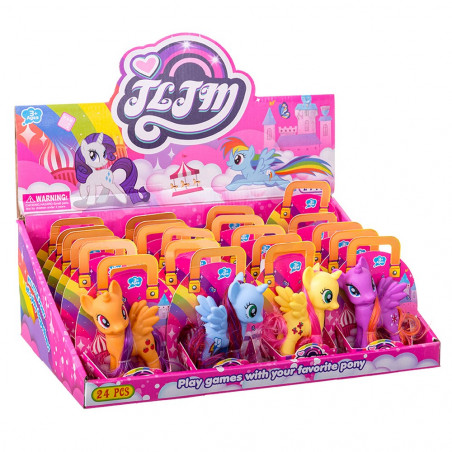 Poni unicornio figura con alas para jugar en cajita con asas