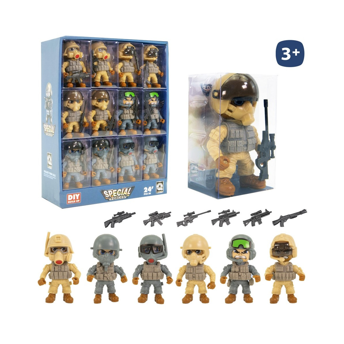 Soldado de juguete figura militar articulada con complementos