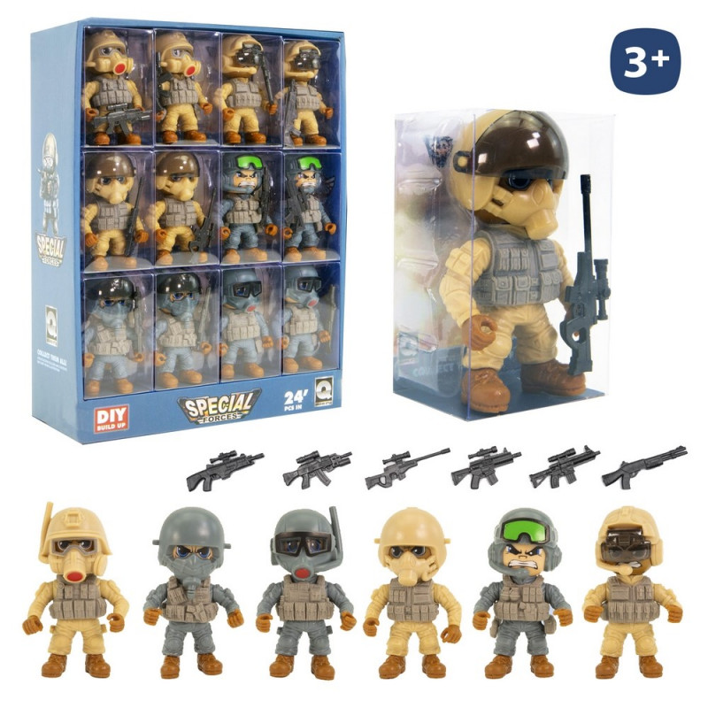 Soldado de juguete figura militar articulada con complementos