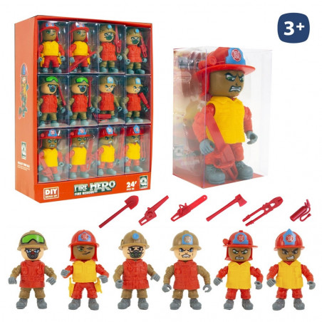 Bombero de juguete figura articulada con complementos