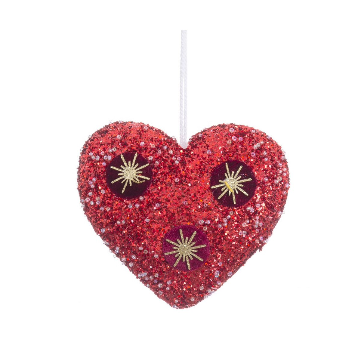 Colgante forma de corazón de navidad foam rojo 13cm