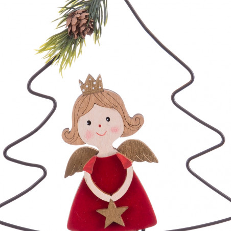 Colgante de Navidad en forma de árbol con un ángel