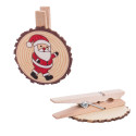 Pinzas de madera decoradas de Navidad en pack de 6 unidades