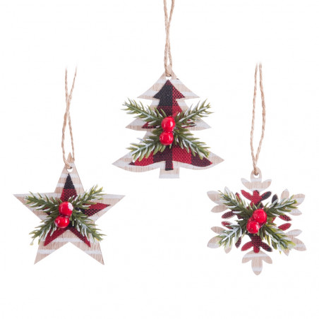 Decoraciones para arbol de navidad en pack de 3 unidades