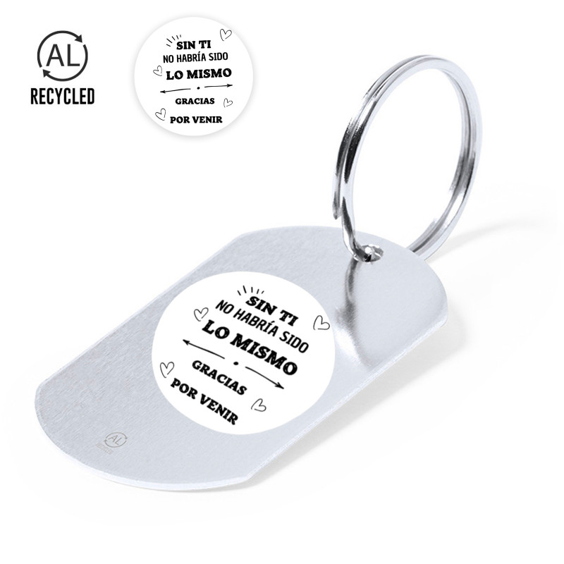 Llavero de aluminio reciclado personalizado para detalles