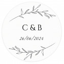 Salvamantel enrollable de bambú con etiqueta a juego personalizada para invitados e invitadas de boda