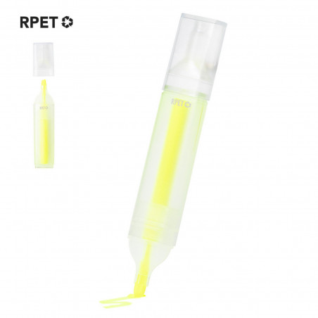 Marcador fluorescente amarillo de plástico reciclado material escolar o de oficina
