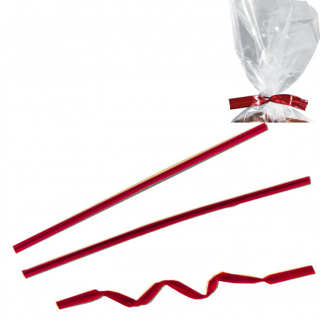 Cierre para bolsas de regalo en color rojo