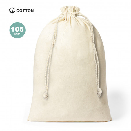 Bolsa de algodón 100% blanca tamaño 30x45 con cierre en cordón