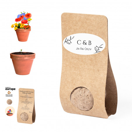 Bombón de semillas de flores silvestres personalizadas para detalles