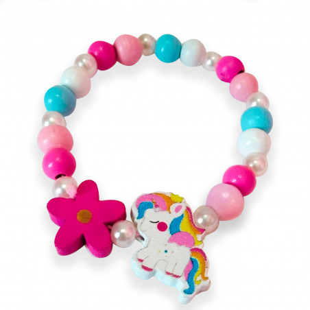 Pulsera de unicornio con piruleta en bolsa de organza personalizada para detalles