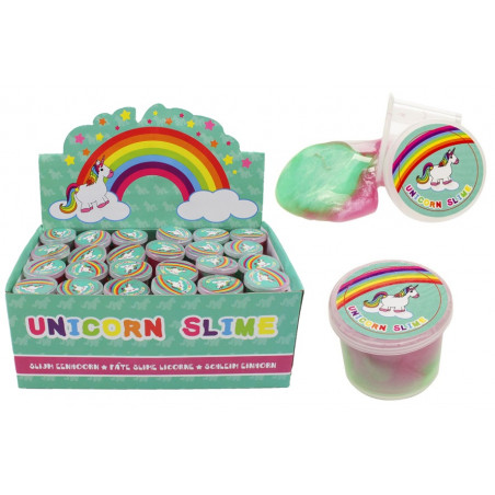 Slime multicolor en tarro de unicornio