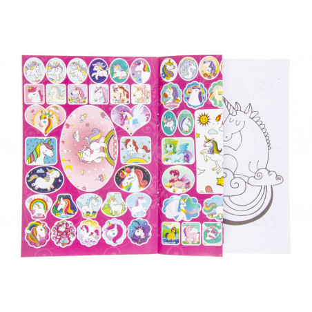 Libro para colorear con pegatinas de unicornio