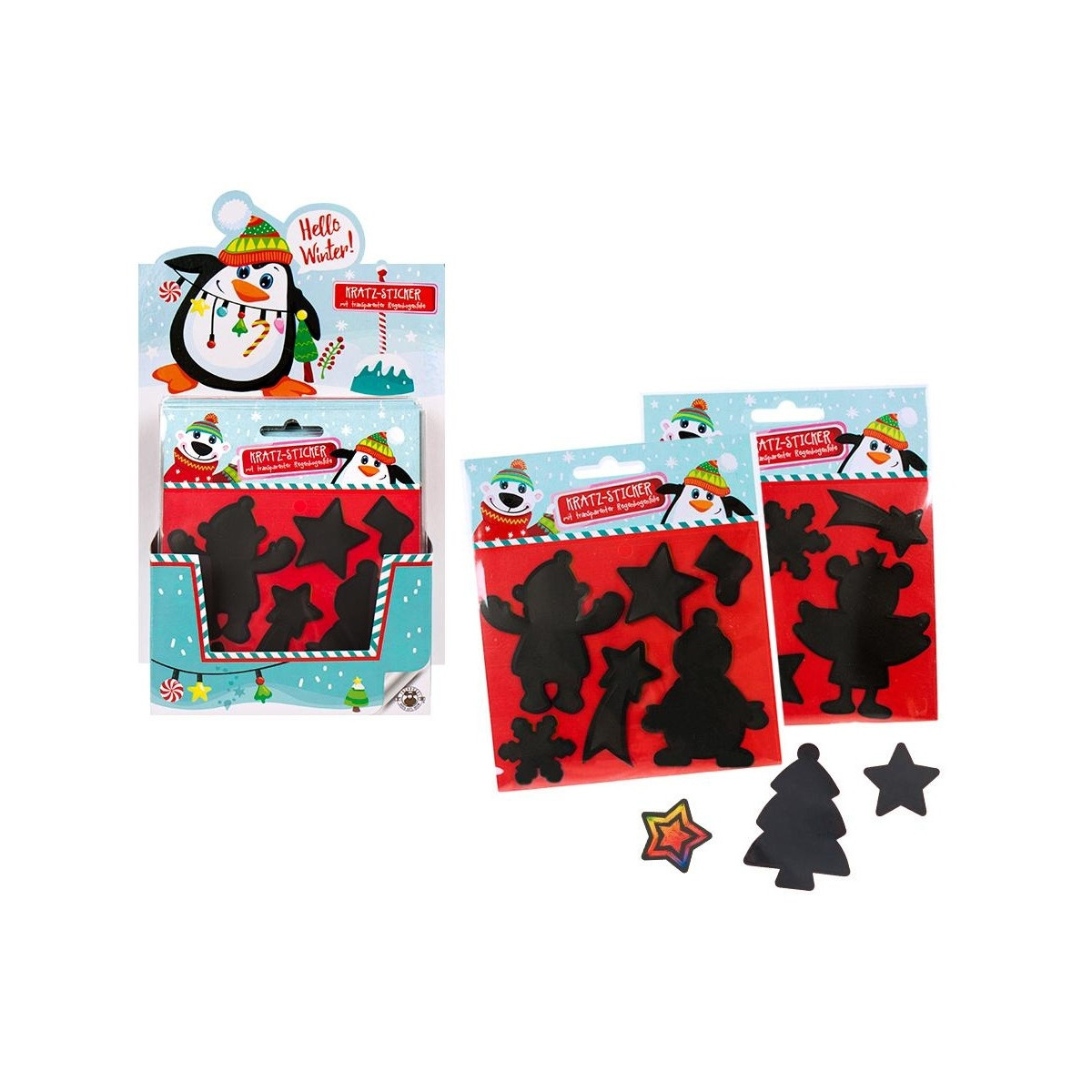 Pegatinas navideñas scrapy para rascar en blister