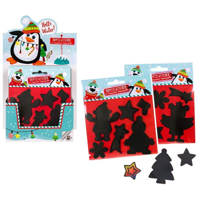 Pegatinas navideñas scrapy para rascar en blister