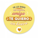 Vaso con tapa y pajita personalizado con adhesivo simpático para detalles de amigas