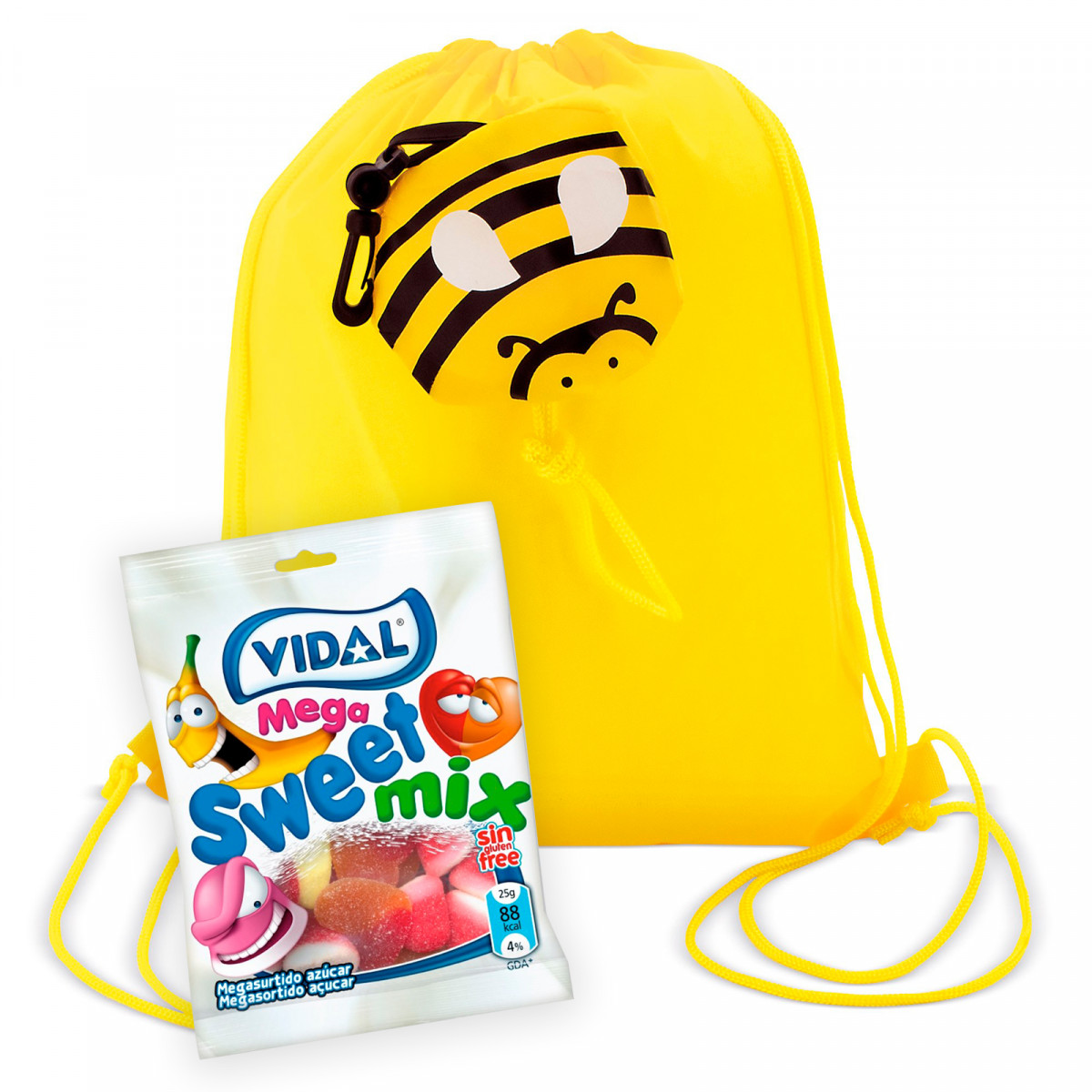 Mochila de abeja con mix gominolas para detalles