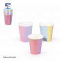 Vasos multicolor desechables en pack de 8 unidades