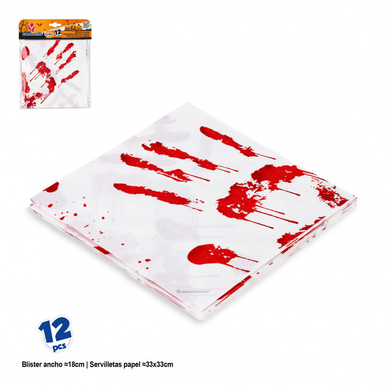 Servilletas de papel halloween en pack de 12 unidades 33 x33 cm