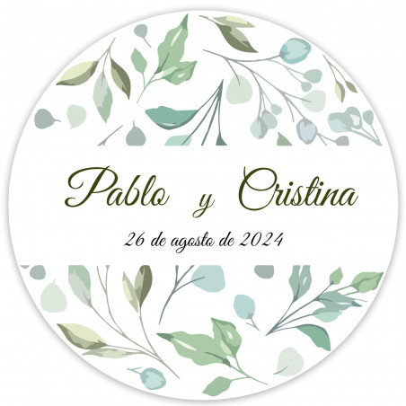 Espejo de madera personalizado con adhesivo floral para detalles