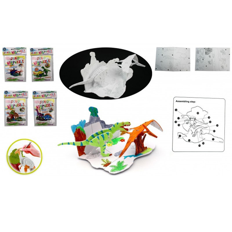 Puzzle de dinosaurios en 3d para niños