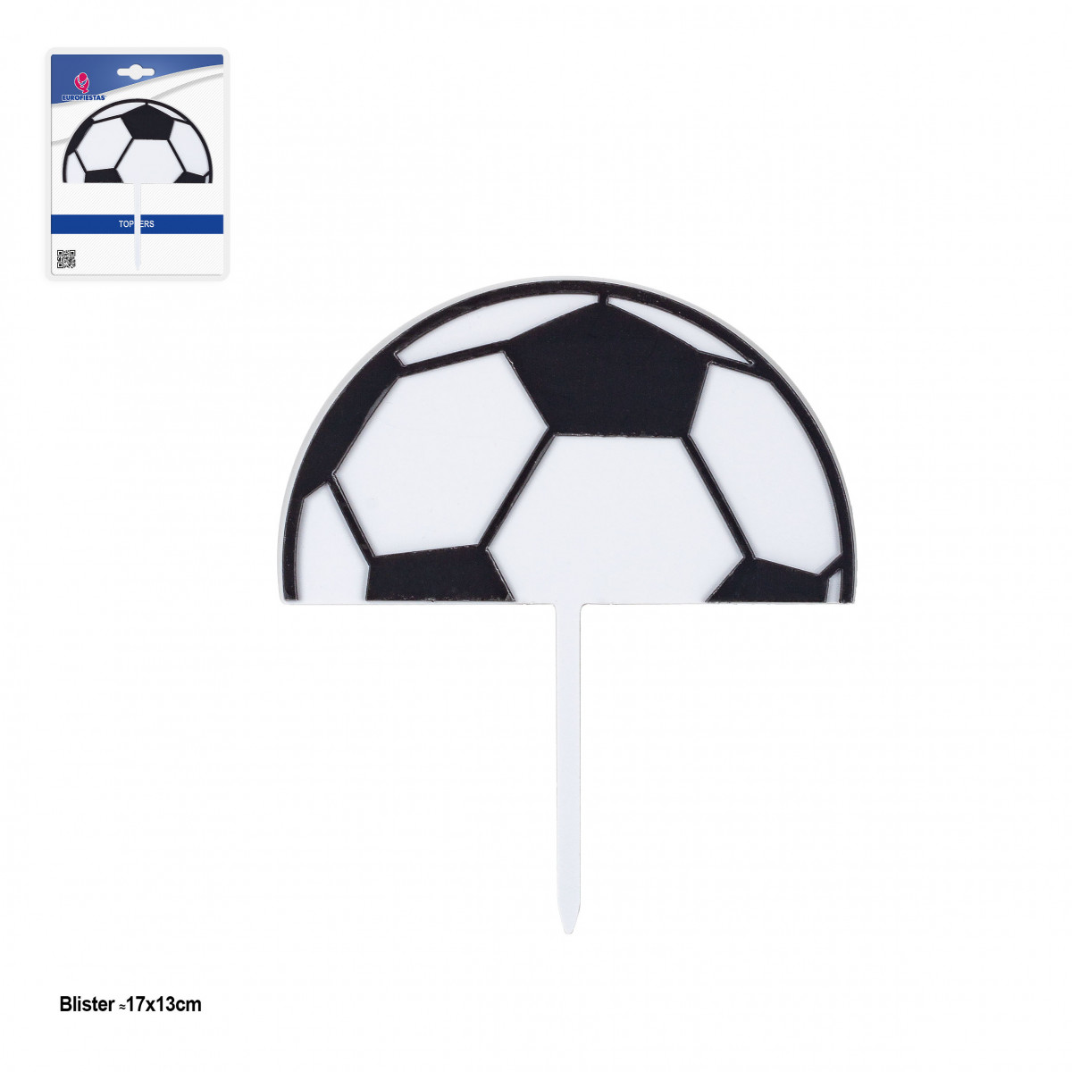 Topper para decorar tartas en forma de medio balón de fútbol