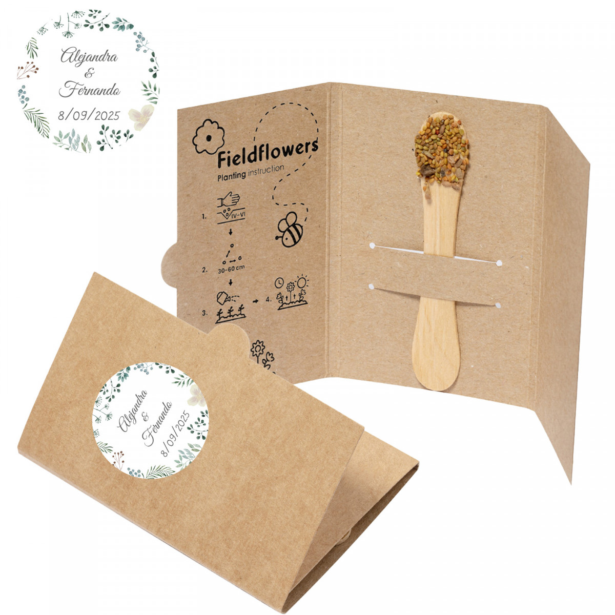 Semillas de flores silvestres en stick para plantar con adhesivo personalizable para regalar