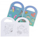 Mochila plegable de pez y libro infantil para dibujar más pegatinas para regalar