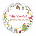 Adhesivo de navidad redondo 3cm elementos decorativos para detalles