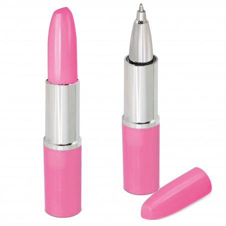 Bolígrafo y brillo labial con formas en color rosa con estuche personalizado para bodas y eventos