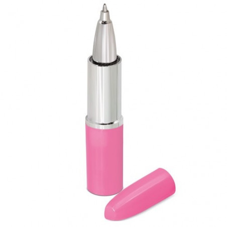 Bolígrafo y brillo labial con formas en color rosa con estuche personalizado para bodas y eventos