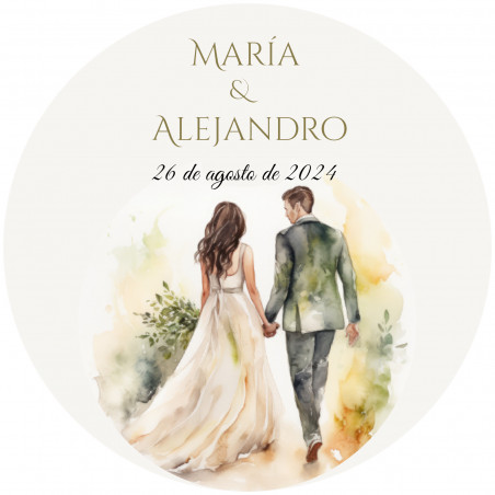 Dou Dou en bolsa kraft con ventana transparente y adhesivo personalizado para detalles boda