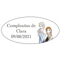 Libro para colorear con pegatinas lápices de cera y piruleta azul a juego y adhesivo personalizado de frozen para cumpleaños